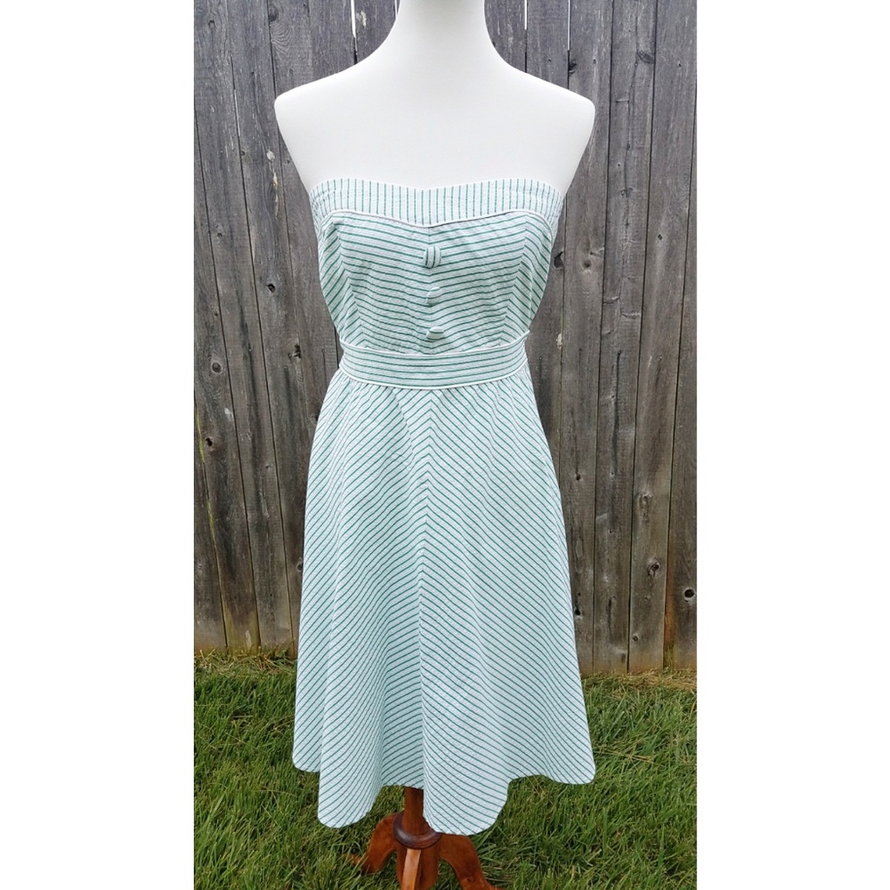 Strapless Summertime Seersucker Dress